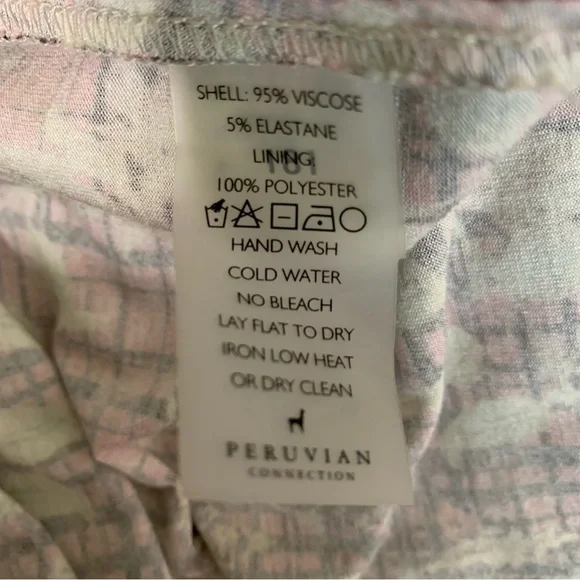 Peruvian Connection Botanical Leaf Print Faux Wrap Dress Size Medium - Picture 9 of 12